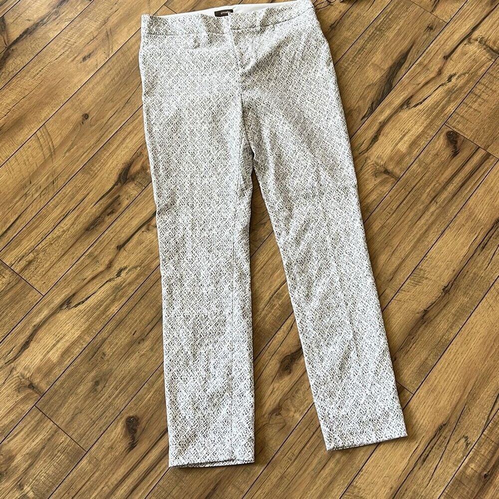 NWT Crosby size 8 white & gray ankle pants - Picture 1 of 5